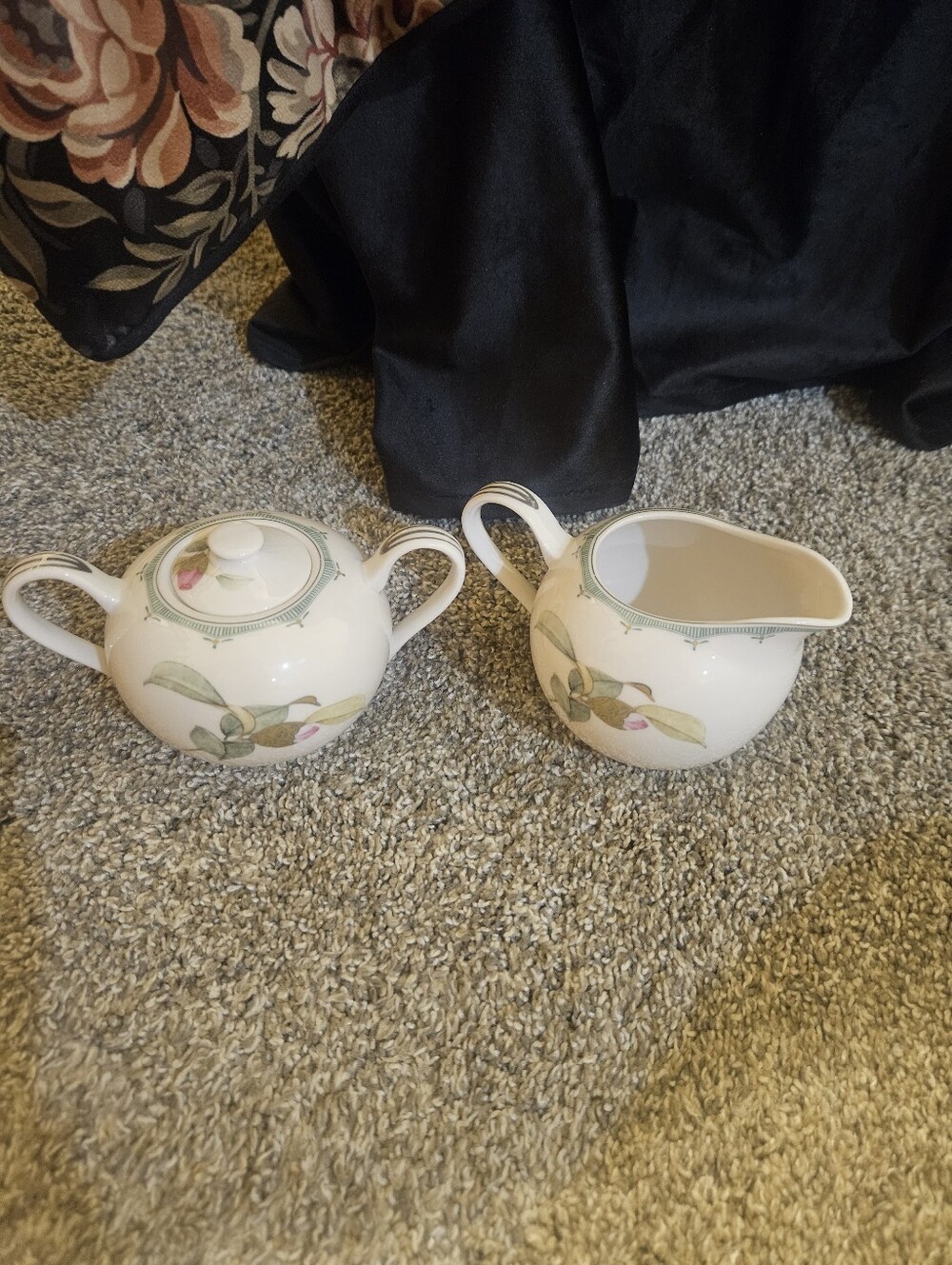 Vintage Grace China Porcelain Creamer and Sugar Bowl